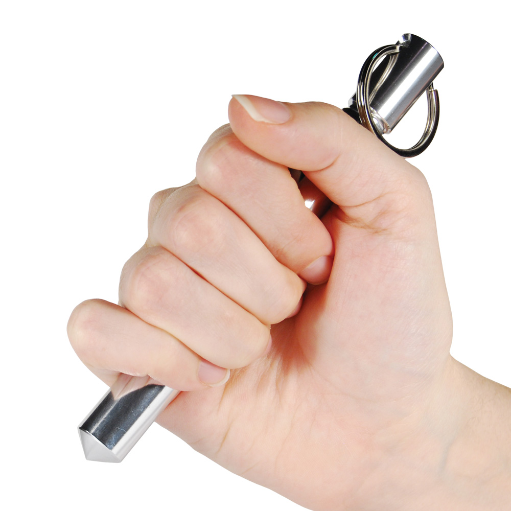 Aircraft Grade Aluminum Keychain Kubotan  Silver view 3